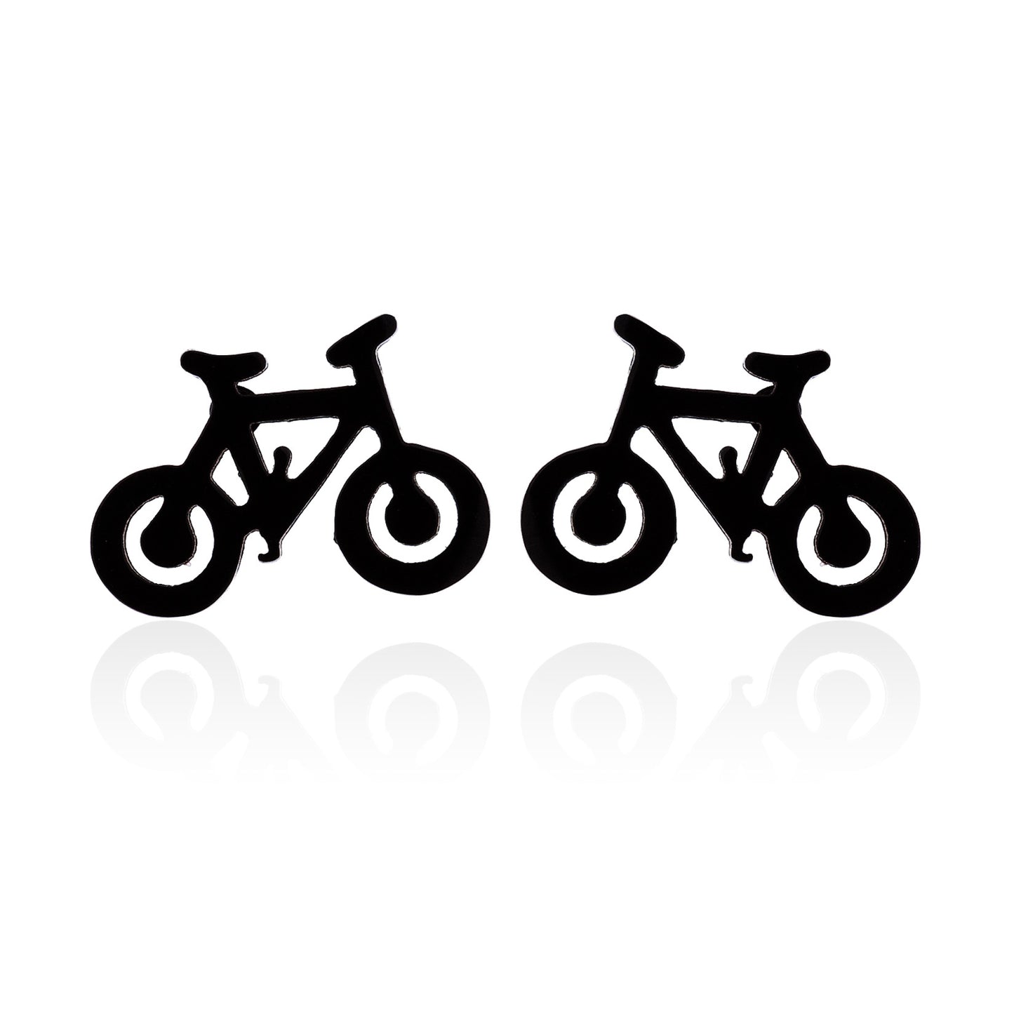 Bicycle Design Stainless Steel Stud Earrings - Travel-Themed Jewelry for Women