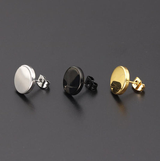 Round earrings, European and American personality, simple and versatile dumbbell-shaped cold style student earrings gifts for women wholesale