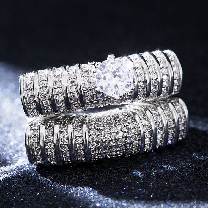 Luxurious double-layer ring, popular zircon hollow bracelet