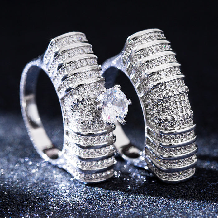 Luxurious double-layer ring, popular zircon hollow bracelet