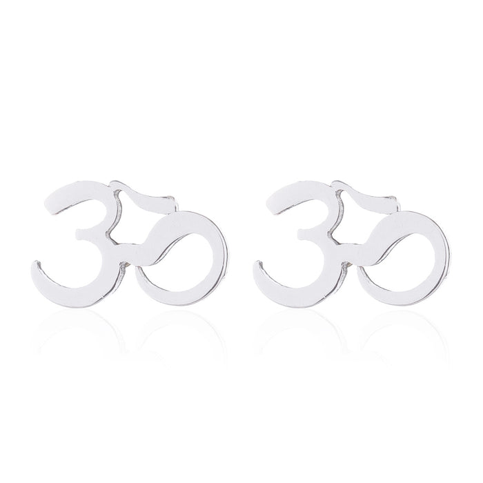 Om Symbol Stainless Steel Stud Earrings - Spiritual Wish Jewelry