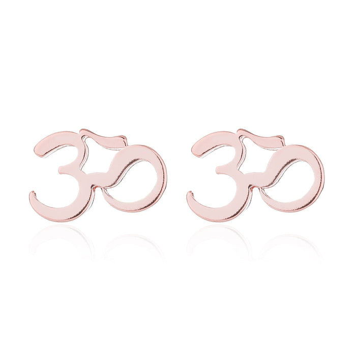 Om Symbol Stainless Steel Stud Earrings - Spiritual Wish Jewelry