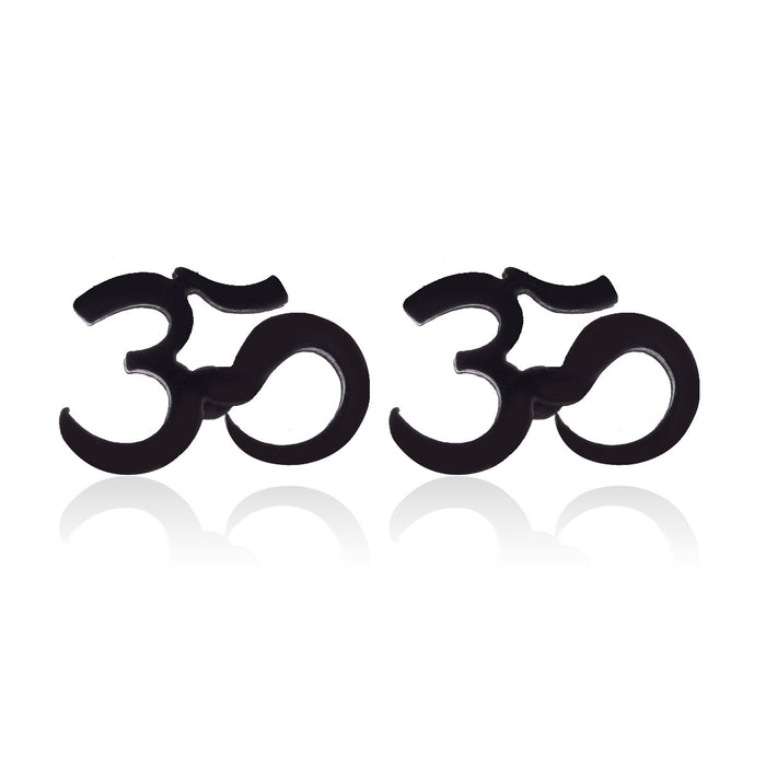 Om Symbol Stainless Steel Stud Earrings - Spiritual Wish Jewelry