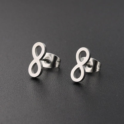 Infinity Symbol Hollow Stud Earrings - Sweet and Simple Geometric Jewelry