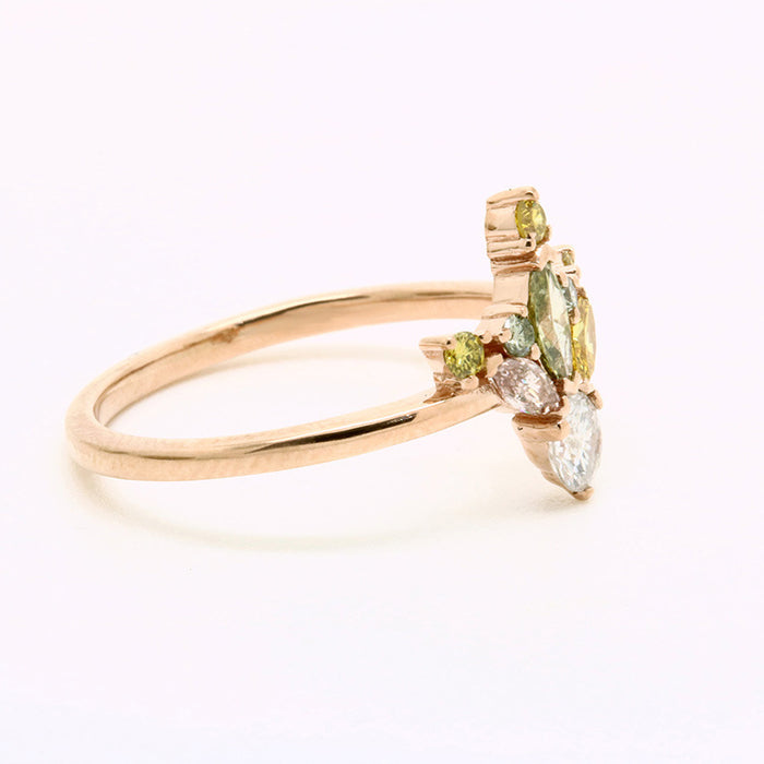 Gradient multi-color zircon ring creative forest series accessories