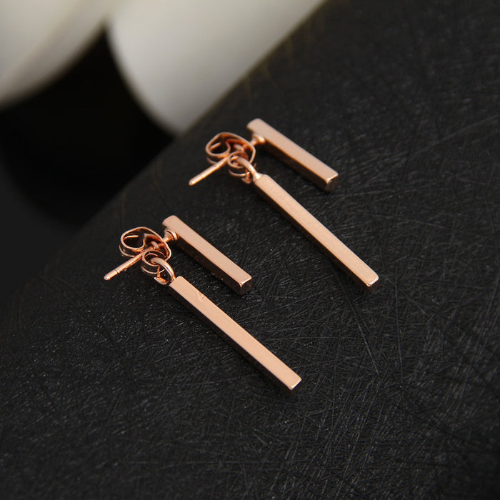 T-shaped earrings, European and American summer simple copper material one-line stick ear clip personality simple jewelry wholesale