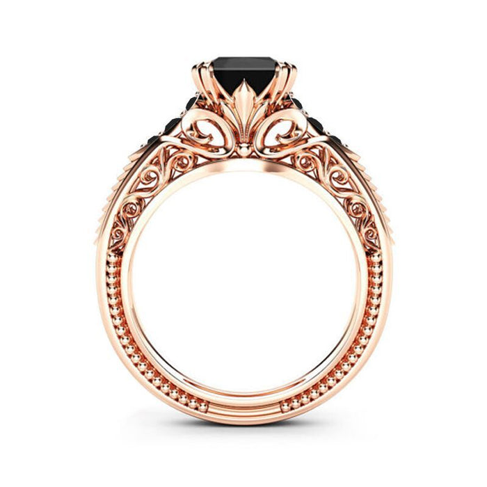 Women's teardrop-shaped zircon ring light luxury design