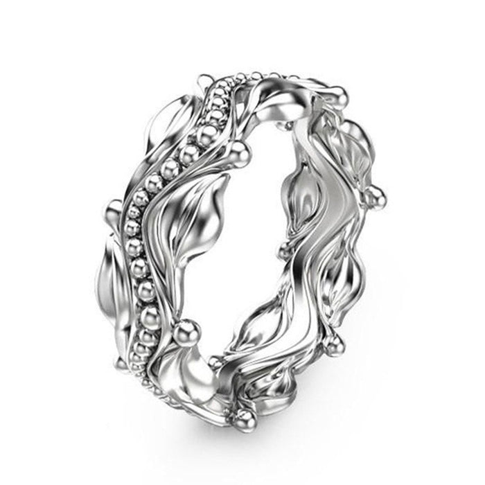 Fashionable and simple leaf flower ring electroplated platinum bracelet