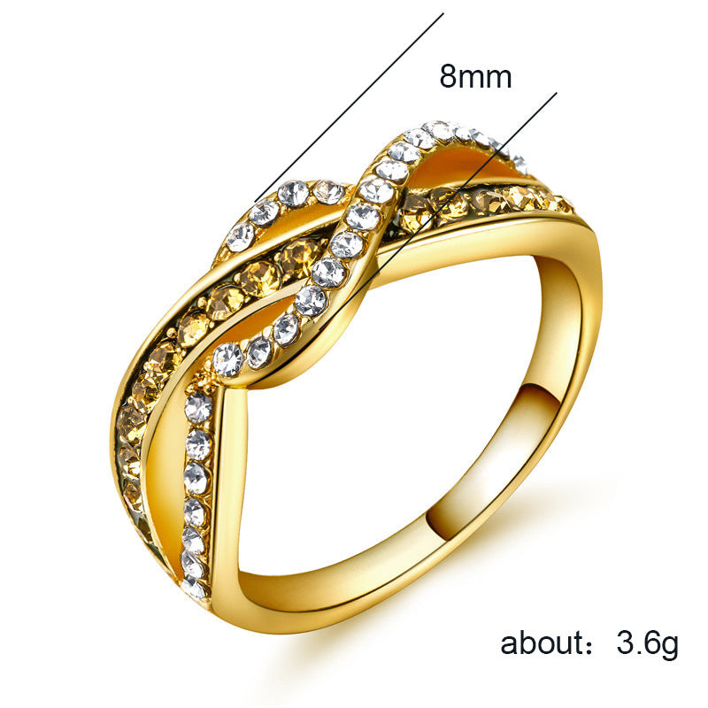 Vintage line wrapped 14k gold plated women's ring