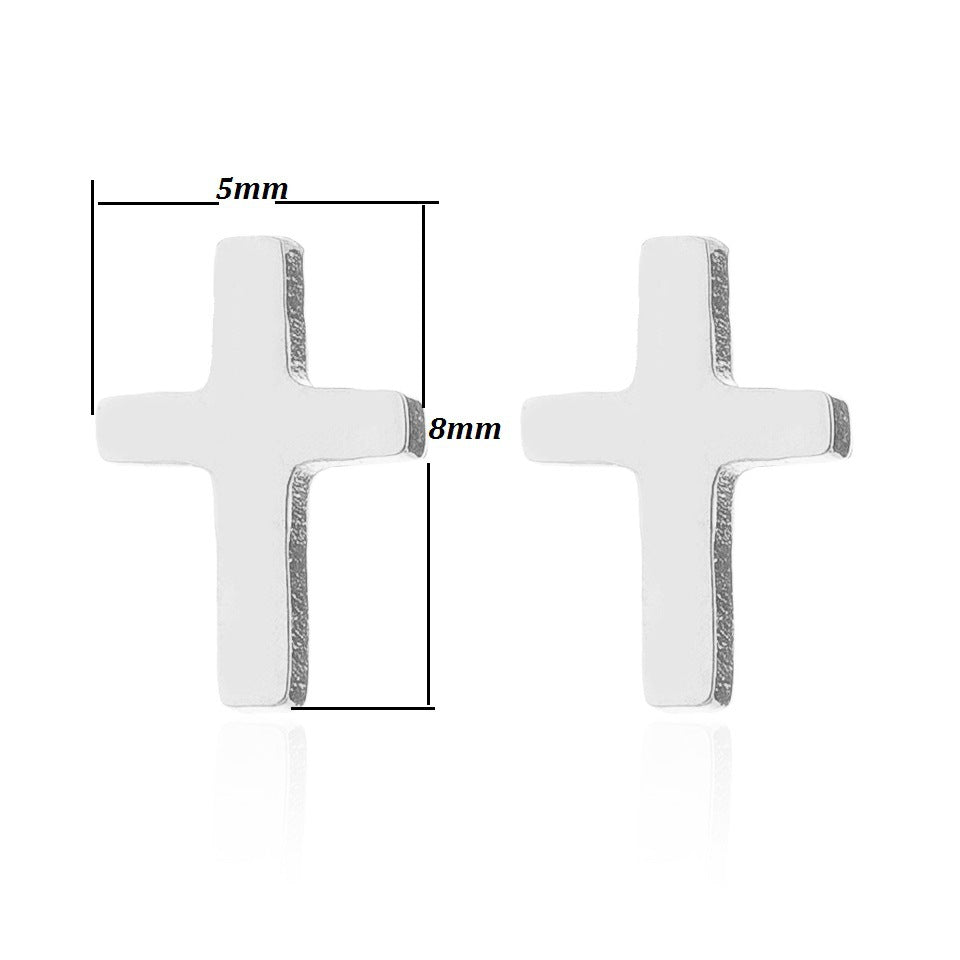 Geometric cross earrings, ins women's small fresh cute trendy simple earrings Christmas gifts wholesale