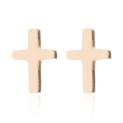 Geometric cross earrings, ins women's small fresh cute trendy simple earrings Christmas gifts wholesale