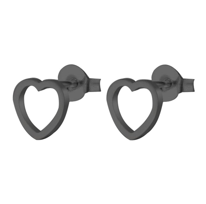 Heart Hollow Stainless Steel Stud Earrings - Sweet and Playful Geometric Jewelry