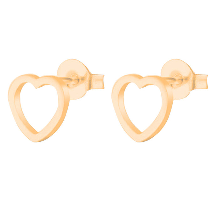 Heart Hollow Stainless Steel Stud Earrings - Sweet and Playful Geometric Jewelry