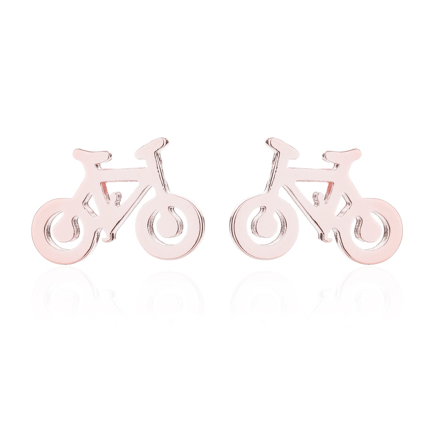 Bicycle Design Stainless Steel Stud Earrings - Travel-Themed Jewelry for Women