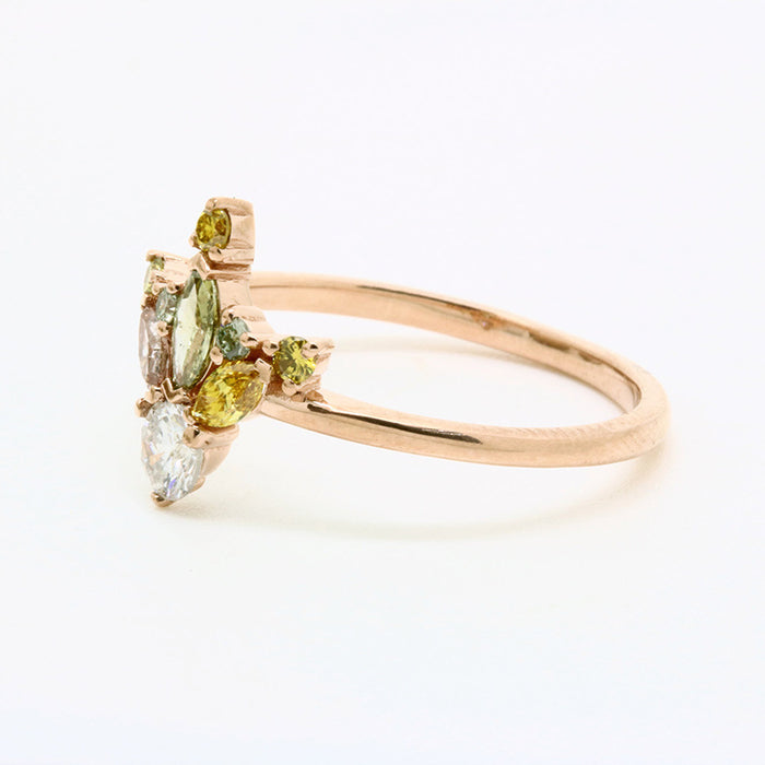 Gradient multi-color zircon ring creative forest series accessories