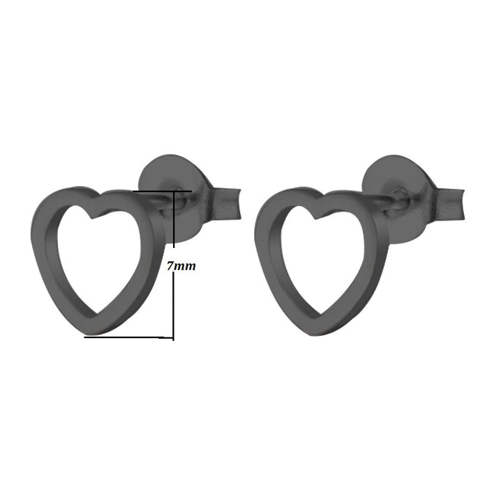 Heart Hollow Stainless Steel Stud Earrings - Sweet and Playful Geometric Jewelry