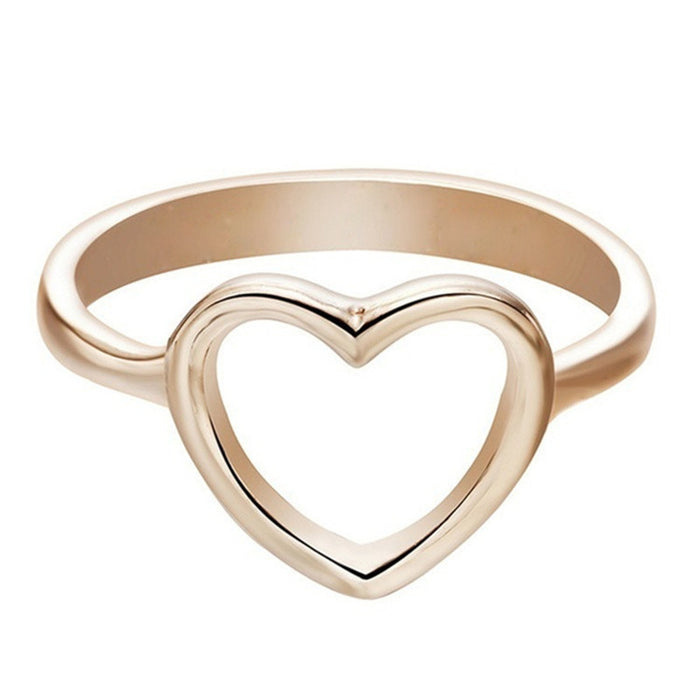 Heart-shaped ring alloy electroplating European and American style ladies