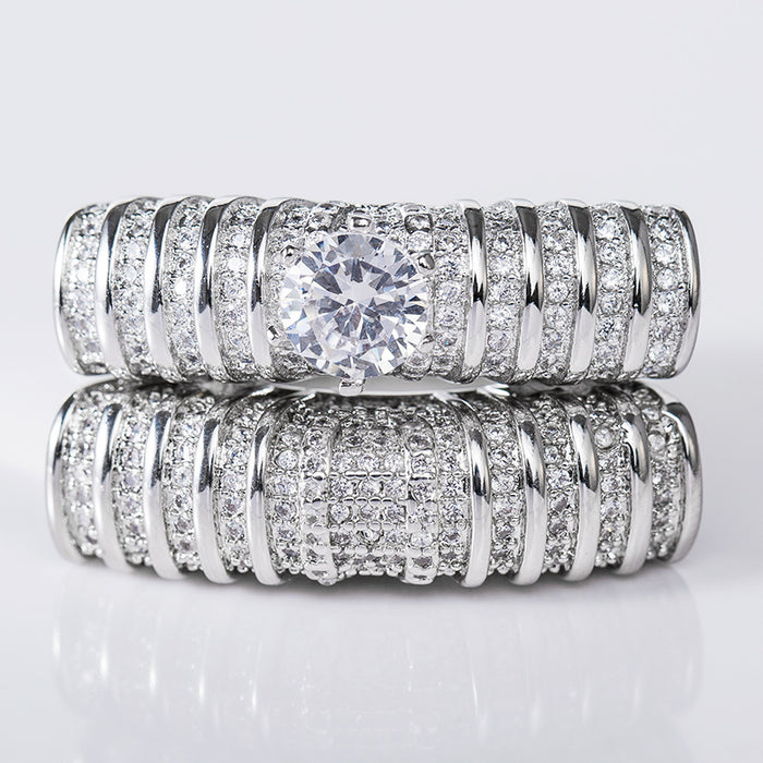 Luxurious double-layer ring, popular zircon hollow bracelet