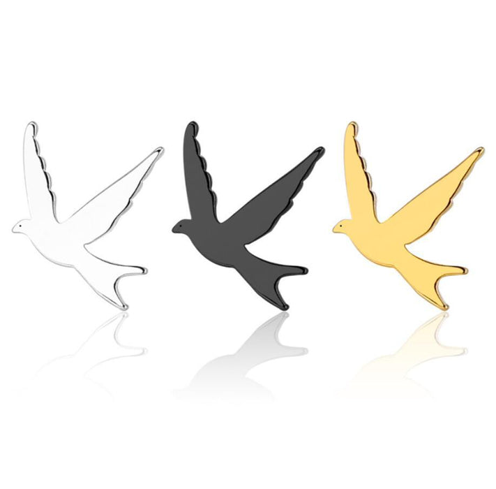 Swallow earrings, new European and American simple and versatile flying bird mini cute animal earrings ins style