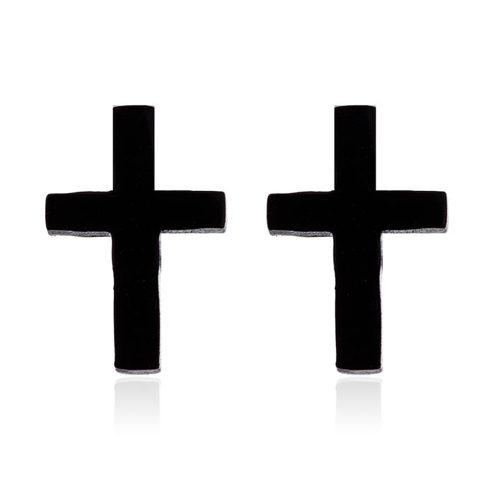 Geometric cross earrings, ins women's small fresh cute trendy simple earrings Christmas gifts wholesale