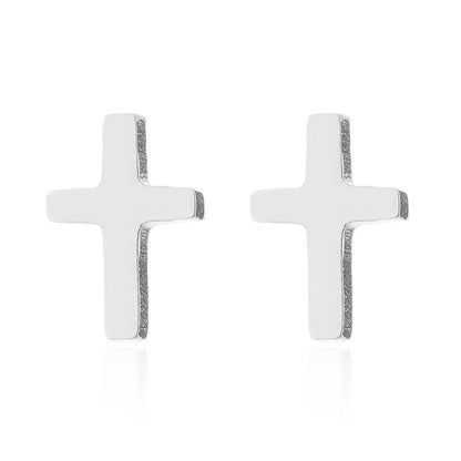 Geometric cross earrings, ins women's small fresh cute trendy simple earrings Christmas gifts wholesale