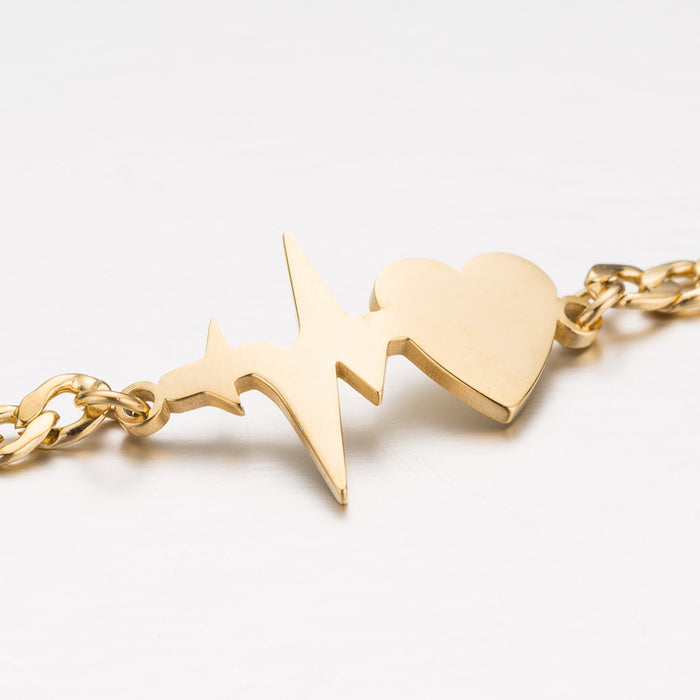 Geometric heart beating heart bracelet, European and American fashion jewelry wholesale