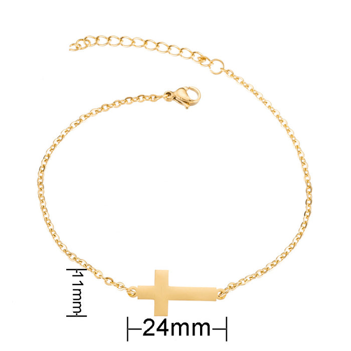 Geometric simple cross bracelet, European and American retro all-match jewelry wholesale