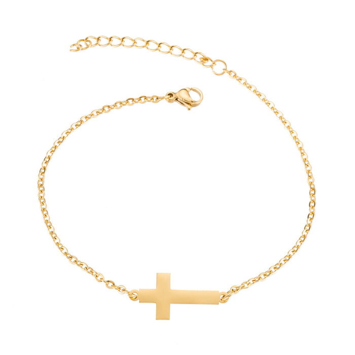 Geometric simple cross bracelet, European and American retro all-match jewelry wholesale