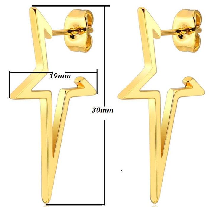 Pendientes de acero inoxidable con forma de estrella hueca: joyas llamativas, atrevidas y con estilo