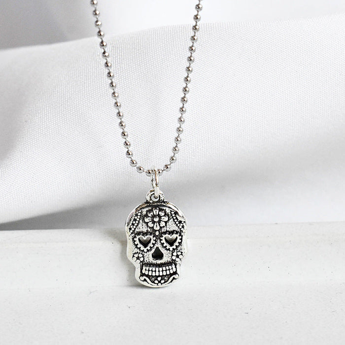 S925 Silver Skull Necklace - wallojewerly 