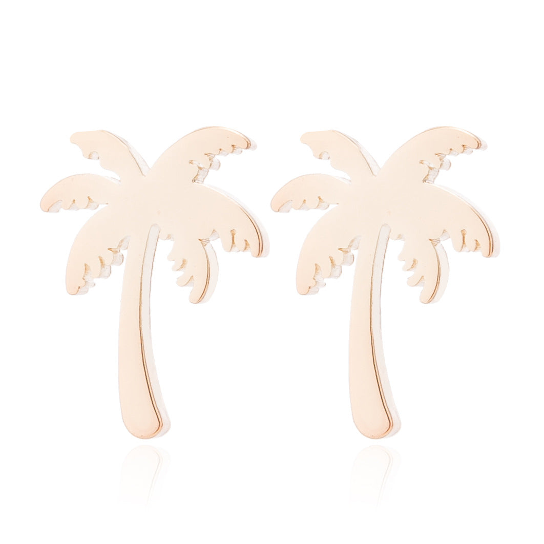 Coconut tree earrings, European and American Bohemian style ladies' fashionable personality small fresh earrings new summer products