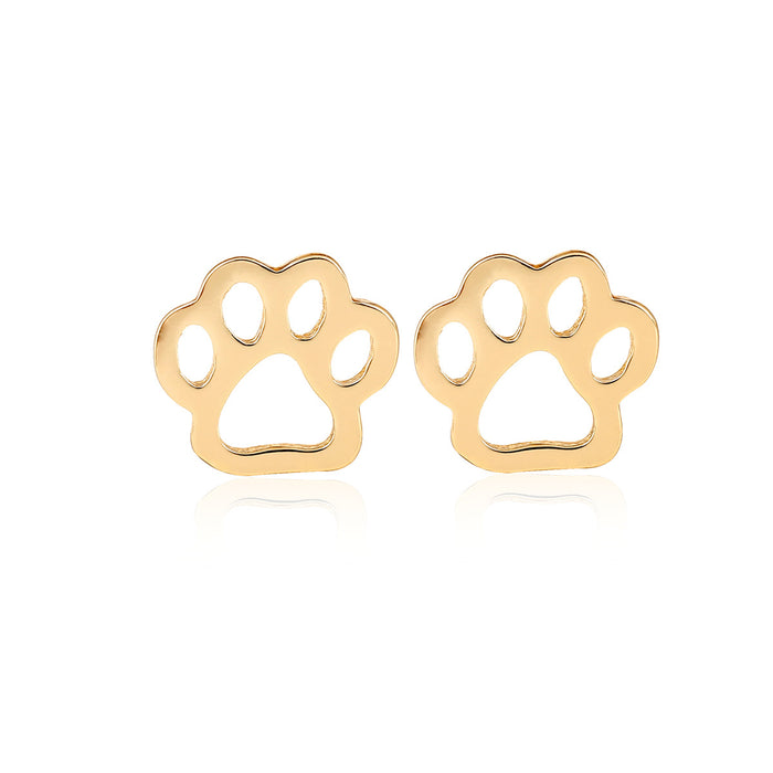 Pendientes de huella de mascota, pendientes de animales lindos con forma de pata de perro y gato, simples, europeos y americanos, venta al por mayor