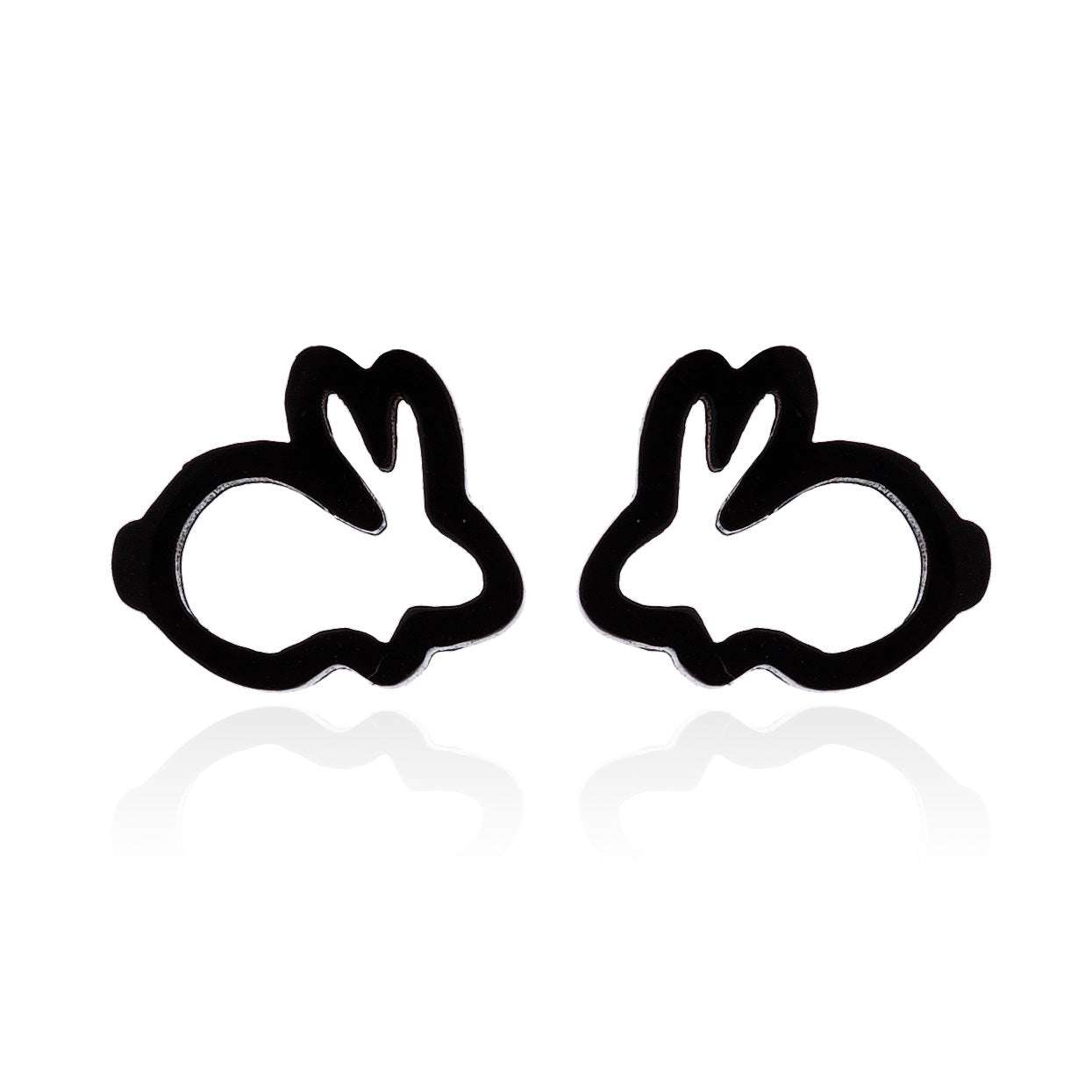 Mini rabbit earrings, new style sweet cute simple hollow earrings Korean fashion earrings wholesale