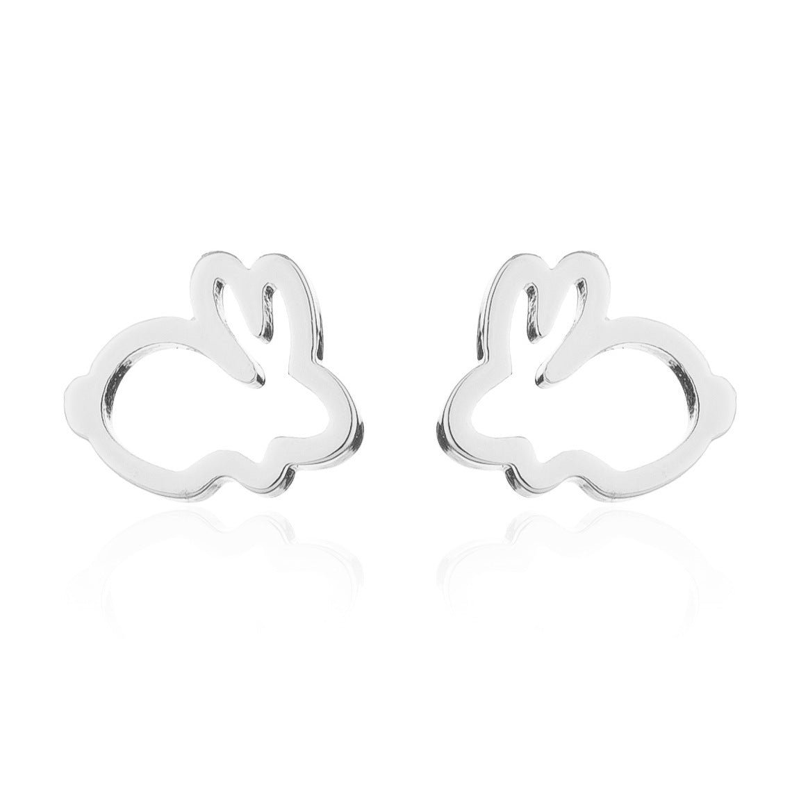 Mini rabbit earrings, new style sweet cute simple hollow earrings Korean fashion earrings wholesale