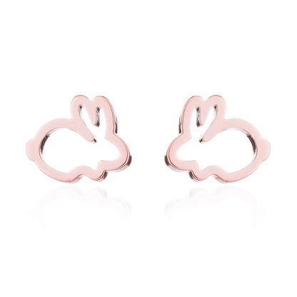 Mini rabbit earrings, new style sweet cute simple hollow earrings Korean fashion earrings wholesale