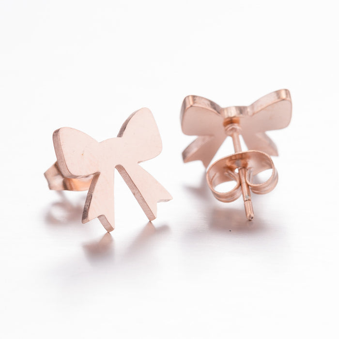 Bowknot earrings, Korean style fresh and sweet girl earrings popular temperament earrings earrings accessories