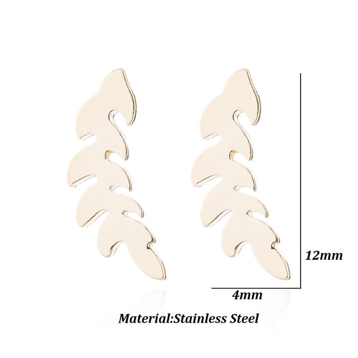 Pendientes de acero inoxidable con forma de hoja: joyas sencillas y elegantes inspiradas en plantas