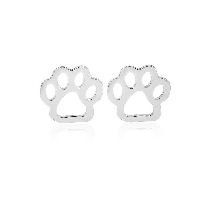 Pendientes de huella de mascota, pendientes de animales lindos con forma de pata de perro y gato, simples, europeos y americanos, venta al por mayor