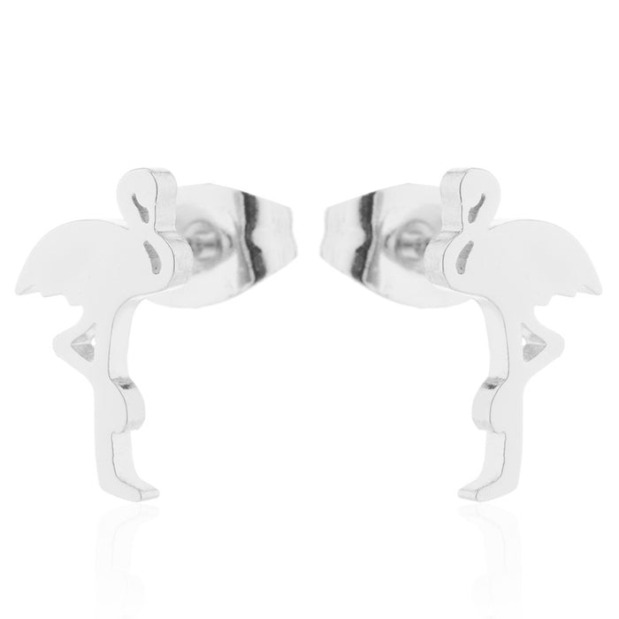 Crane and Flamingo Stainless Steel Earrings - Simple and Stylish Animal Jewelry