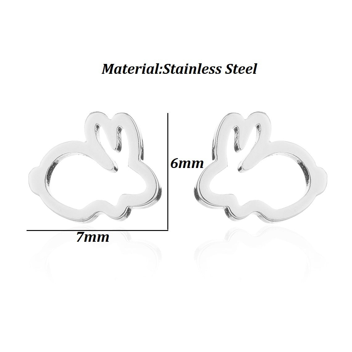 Mini rabbit earrings, new style sweet cute simple hollow earrings Korean fashion earrings wholesale