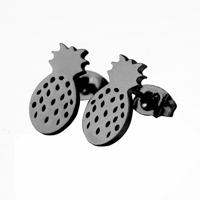 Pineapple Stainless Steel Stud Earrings - Fun and Playful Fruit Jewelry