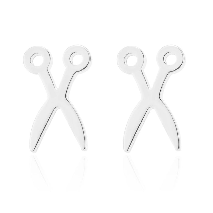 Scissor Stainless Steel Stud Earrings - Playful and Unique Cartoon Jewelry