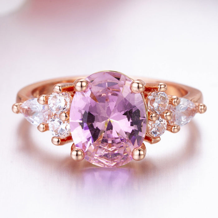 Pink Diamond Crystal Princess Ring