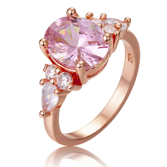 Pink Diamond Crystal Princess Ring