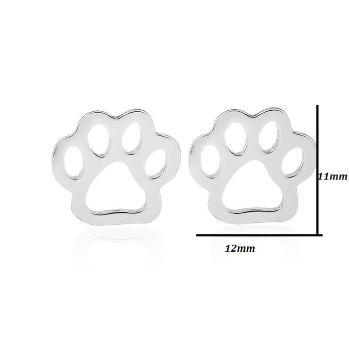 Pendientes de huella de mascota, pendientes de animales lindos con forma de pata de perro y gato, simples, europeos y americanos, venta al por mayor