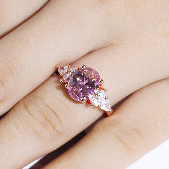 Pink Diamond Crystal Princess Ring