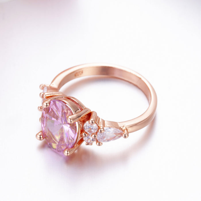 Pink Diamond Crystal Princess Ring