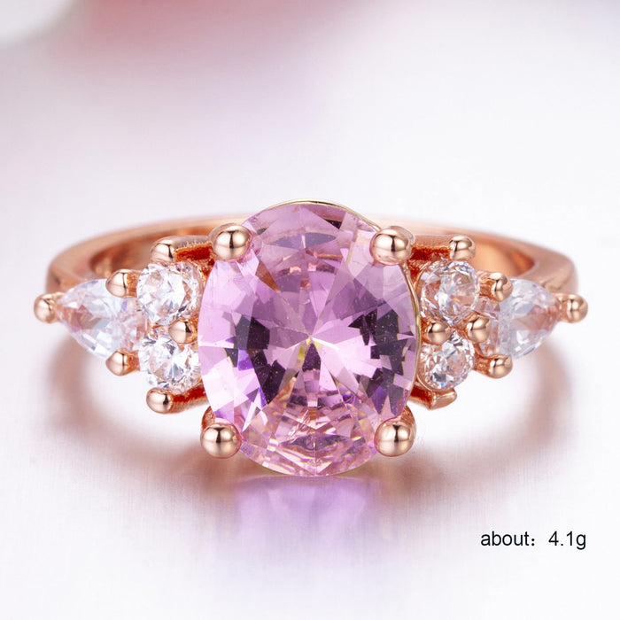 Pink Diamond Crystal Princess Ring