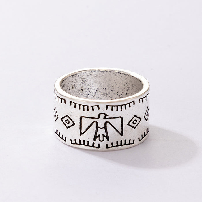 Totem letter cactus hip hop ring