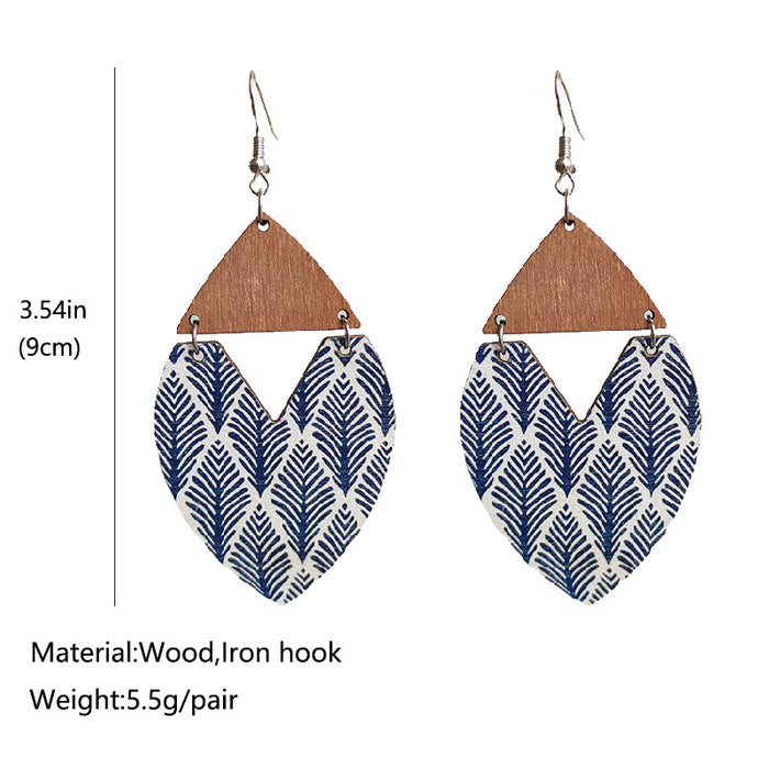 Wooden love earrings